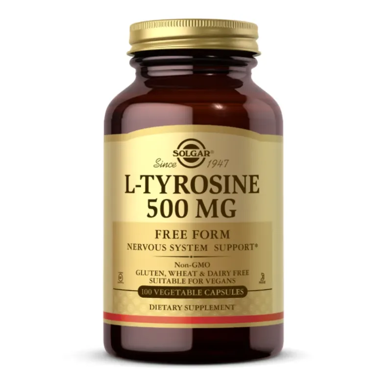 Solgar L-Tyrosine 500 мг, 100 вег. капс.