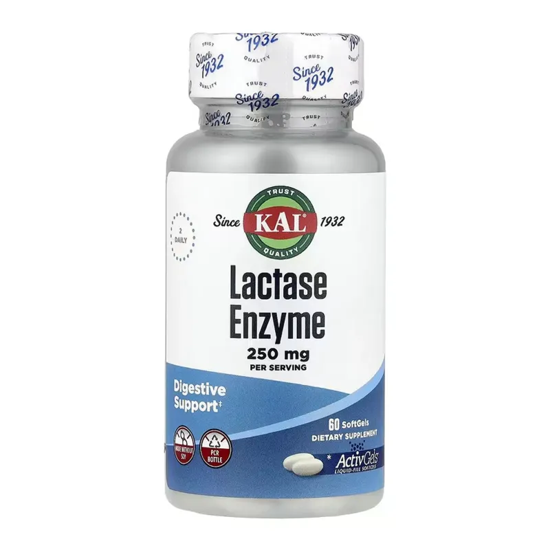 KAL Lactase Enzyme 250 мг, 60 гел. капс.