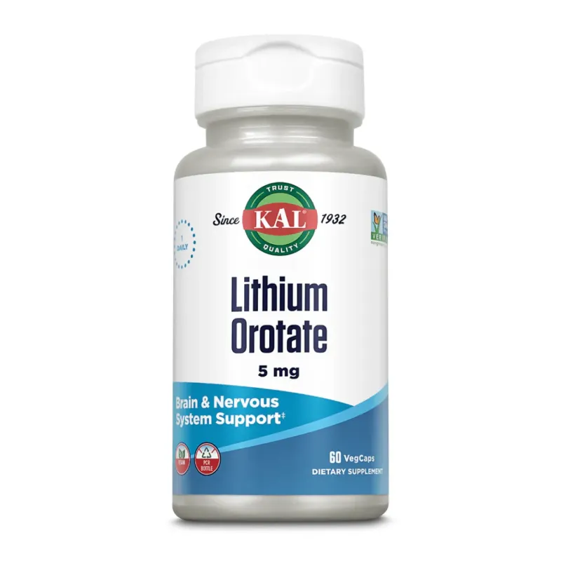 KAL Lithium Orotate 5 мг, капсули, 60 вег. капс.