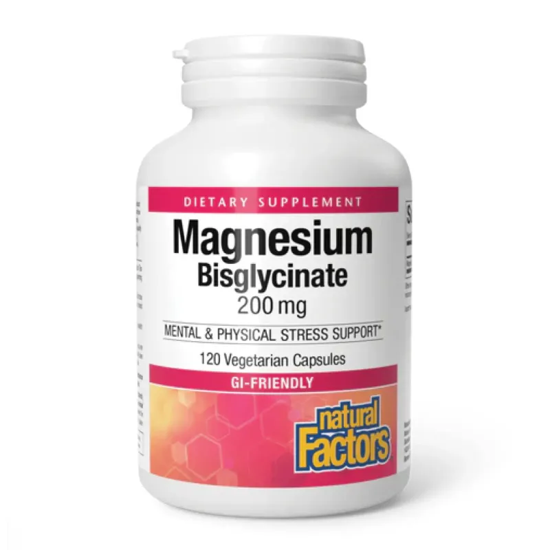 Natural Factors Magnesium Bisglycinate 200 мг, 120 вег. капс.