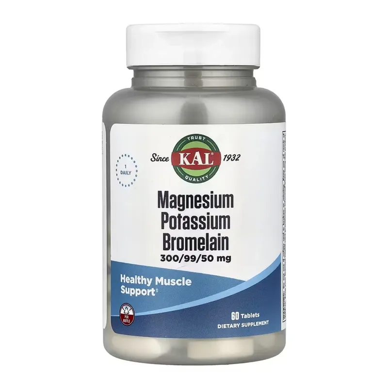 KAL Magnesium Potassium Bromelain, 60 табл.