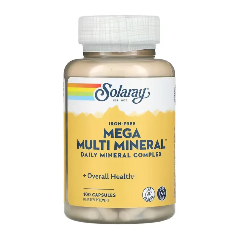 Solaray Mega Multi Mineral Iron-Free, 100 капс.