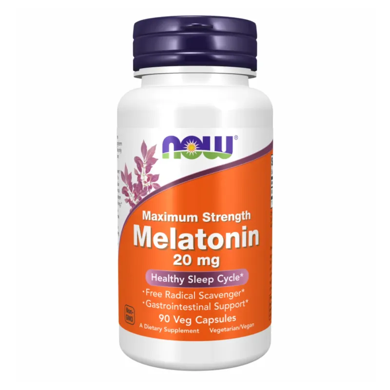 NOW Foods Melatonin 20 мг, 90 вег. капс.