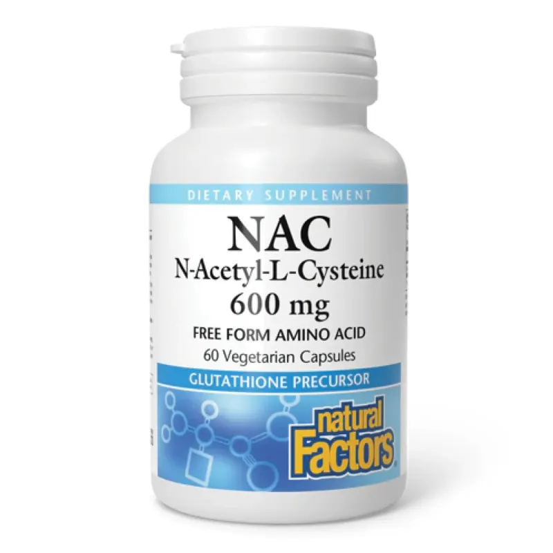Natural Factors N-Acetyl-L-Cysteine Amino Acid 600 мг, 60 вег. капс.