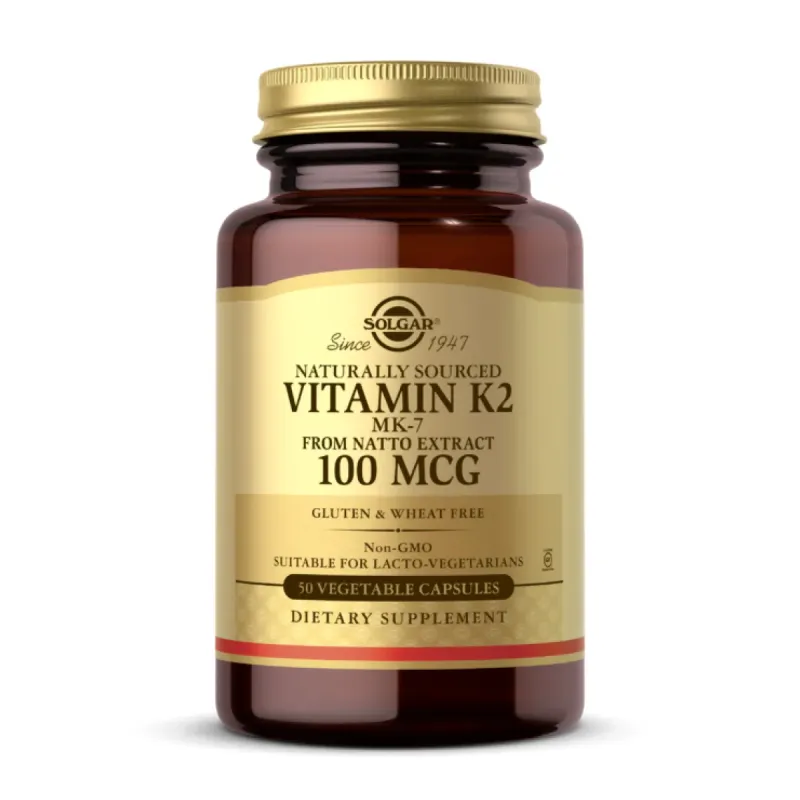 Solgar Naturally Sourced Vitamin K2 (MK-7) 100 мкг, 50 вег. капс.