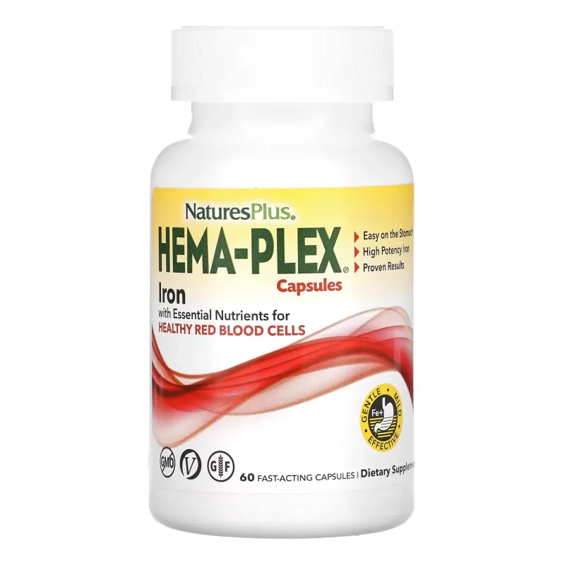 Nature's Plus Hema-Plex, капсули, 60 вег. капс.