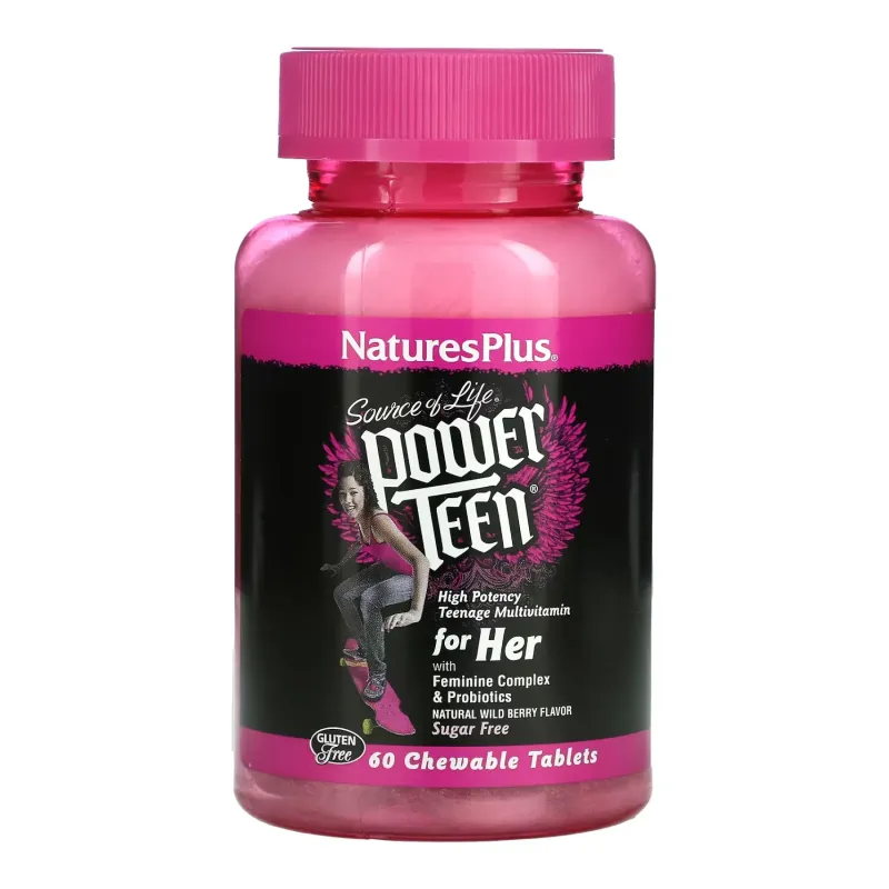Nature's Plus Power Teen Hers Chewable, 60 табл.