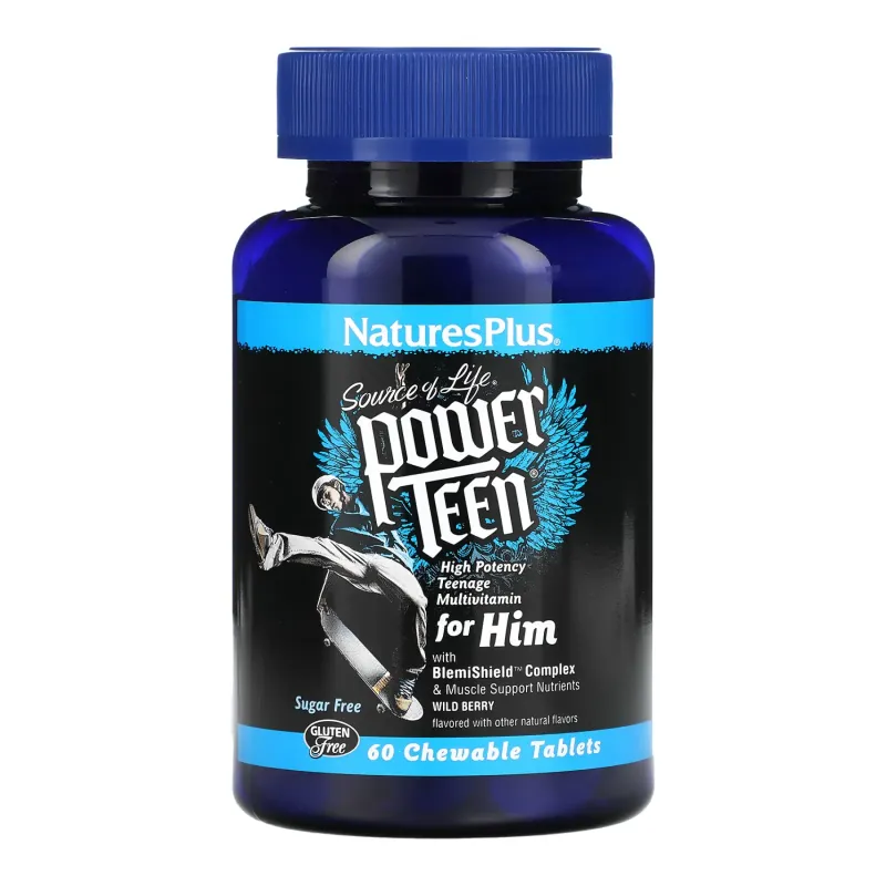 Nature's Plus Power Teen His Chewable, 60 табл.