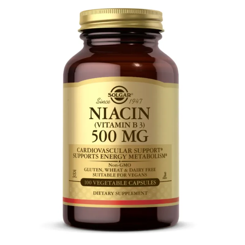 Solgar Niacin (Vitamin B3) 500 мг, 100 вег. капс.