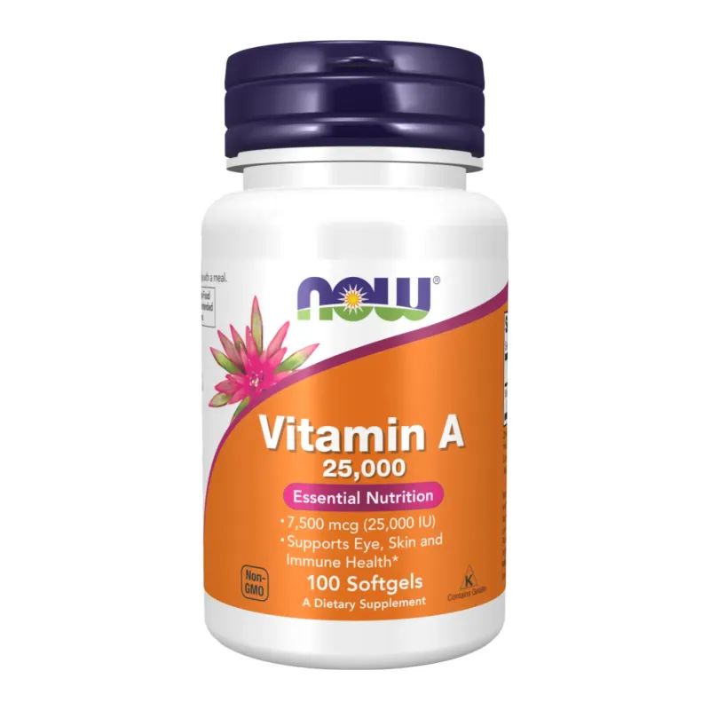 NOW Foods A 25000 МО, 100 гел. капс.