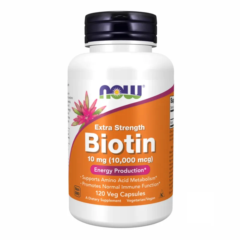 NOW Foods BIOTIN 10 мг (10000 мкг), 120 вег. капс.