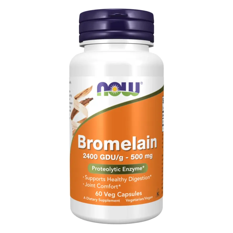 NOW Foods Bromelain 500 мг, 60 вег. капс.