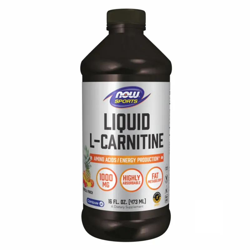 NOW Foods Carnitine Liquid 1000 мг, 473 мл, Тропічний пунш
