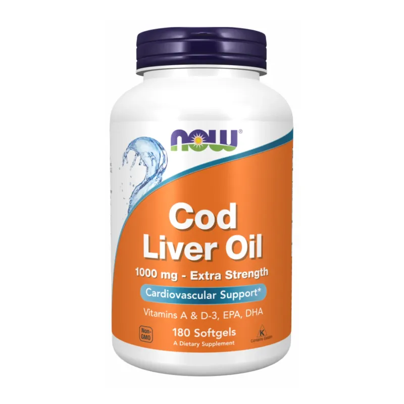 NOW Foods Cod Liver Oil 1000 мг, 180 гел. капс.