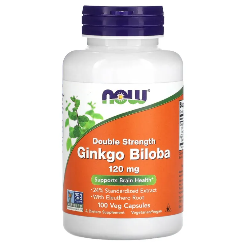 NOW Foods Ginkgo Biloba 120 мг, 100 вег. капс.