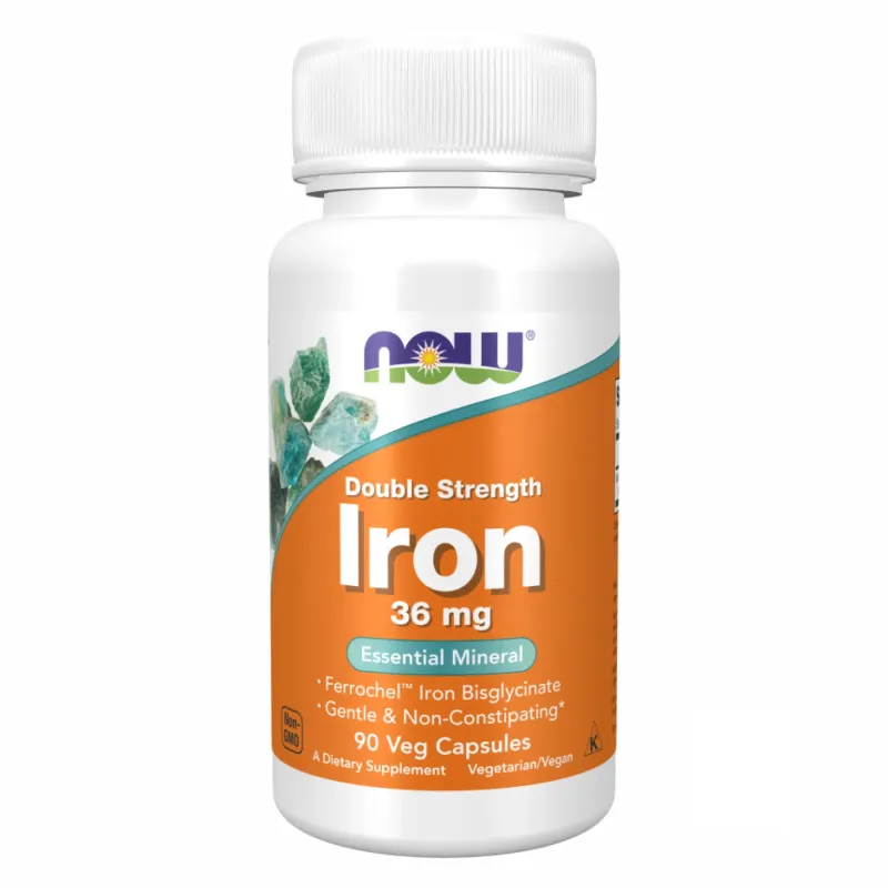 NOW Foods Iron 36 мг Ferrochel, 90 вег. капс.