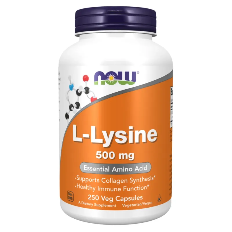 NOW Foods Lysine 500 мг, капсули, 250 вег. капс.