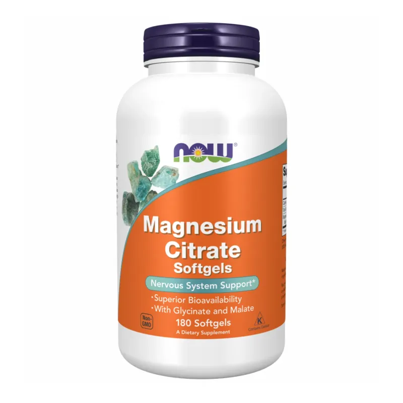 NOW Foods Magnesium Citrate 134 мг, 180 гел. капс.