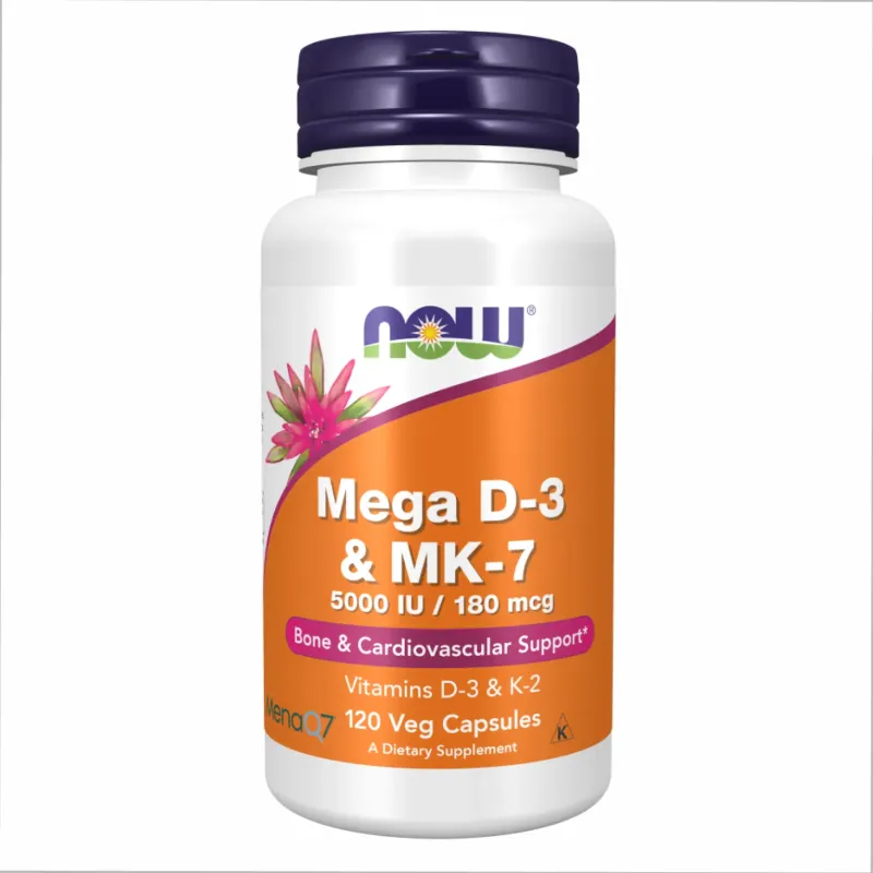 NOW Foods MEGA D-3 & MK-7, 120 вег. капс.