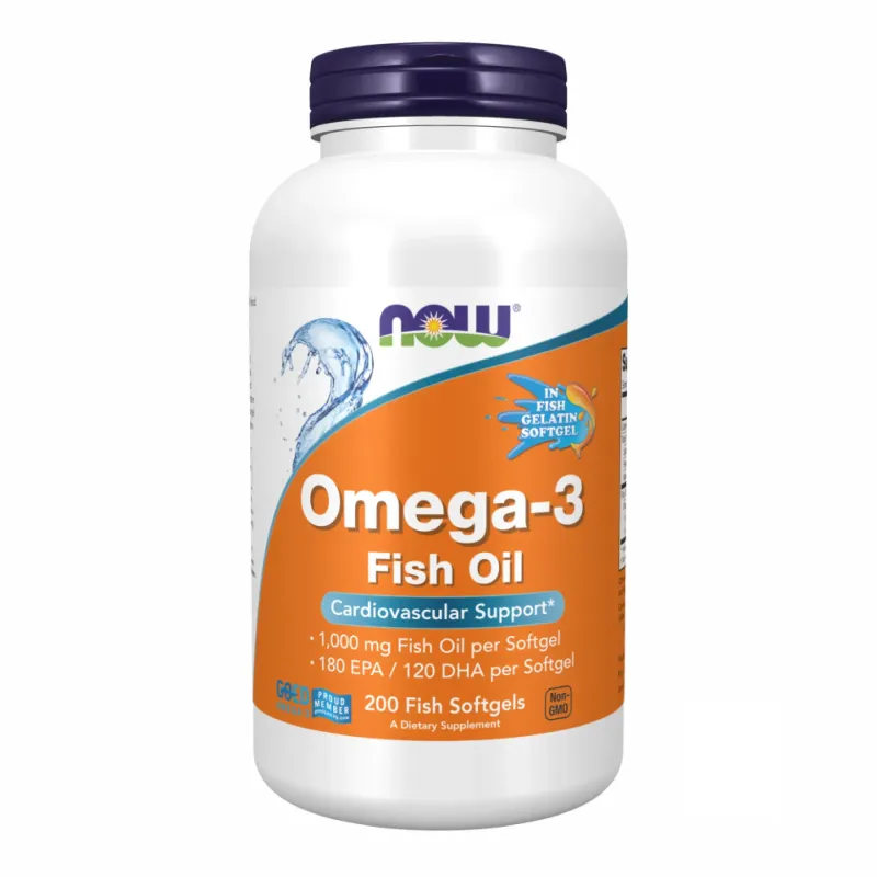 NOW Foods Omega-3 FO 1000 мг 180/120 Fish Gelatin, 200 гел. капс.