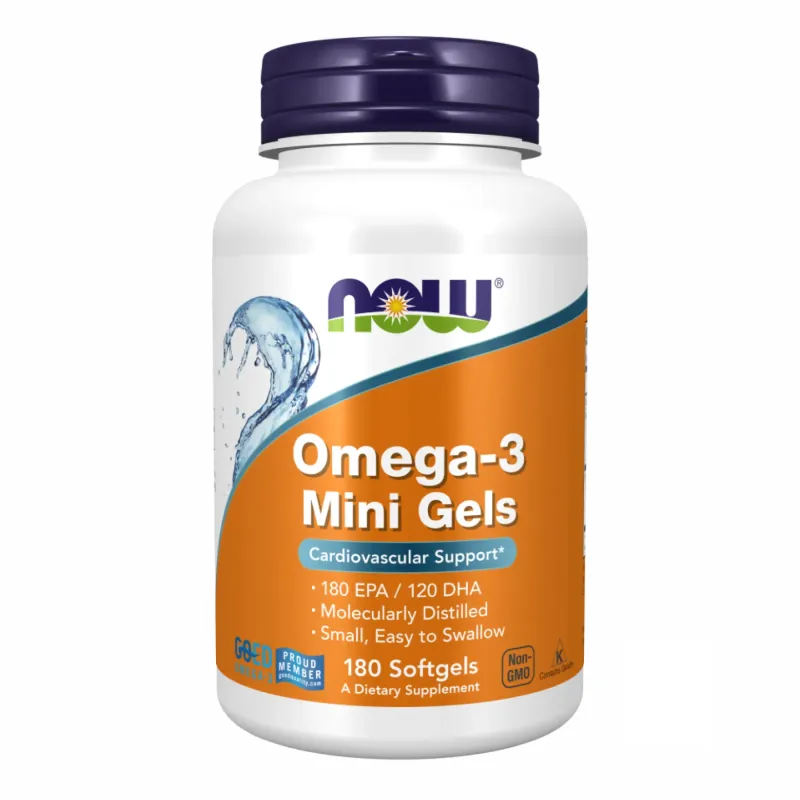 NOW Foods Omega-3 Mini Gels 500 мг, 180 гел. капс.