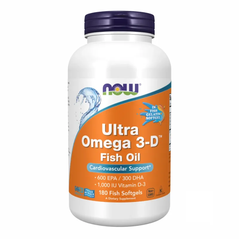 NOW Foods Ultra Omega 3-D™ Fish Oil, 180 гел. капс.