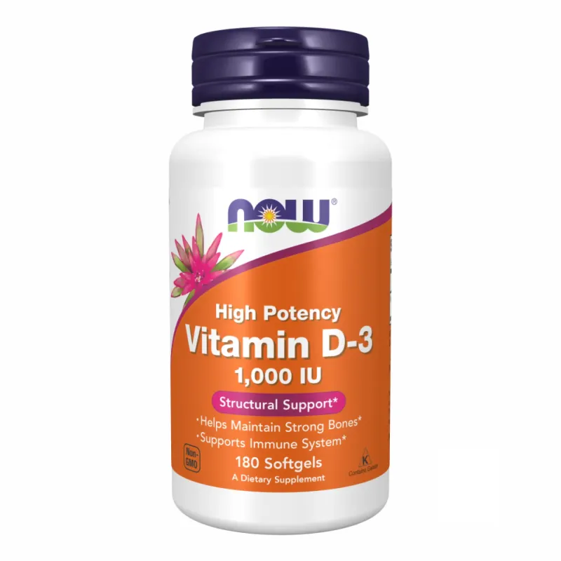 NOW Foods VIT D-3 1000 МО, 180 гел. капс.