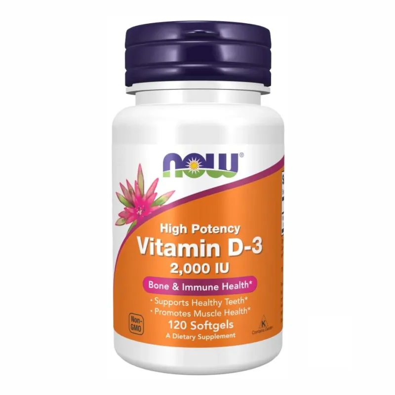 NOW Foods VIT D-3 2000 МО, 120 гел. капс.