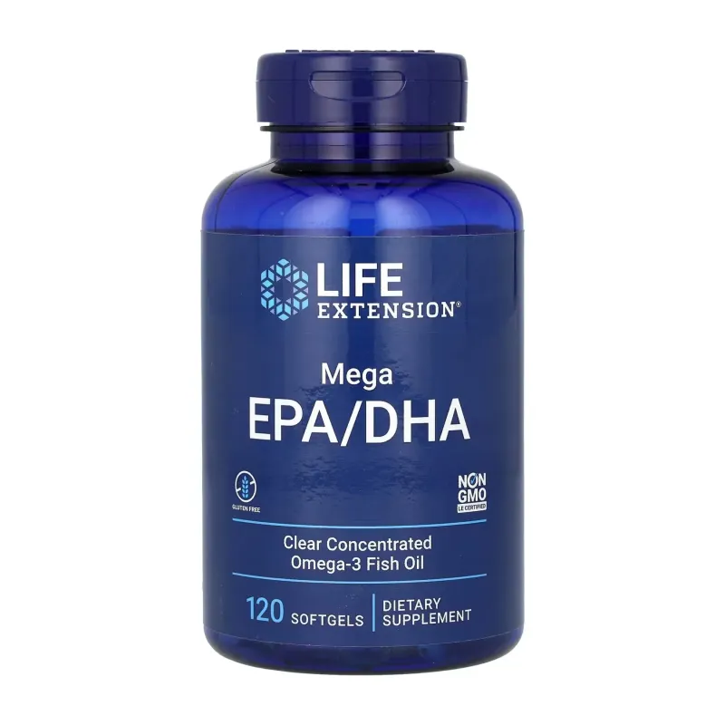 Life Extension Mega EPA/DHA Omega-3 Fish Oil, 120 гел. капс.