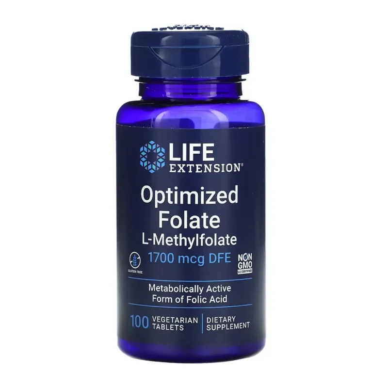 Life Extension Optimized Folate 1700 мкг DFE, 100 табл.