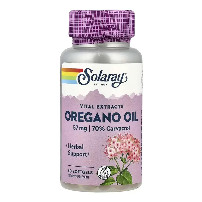 Solaray Oregano Oil 70% Carvacrol, 60 гел. капс.