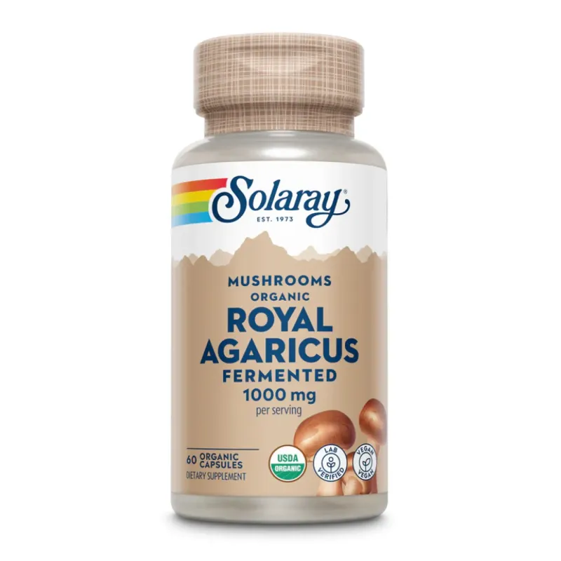 Solaray Org Grown Fermented Royal Agaricus 1000 мг, 60 капс.