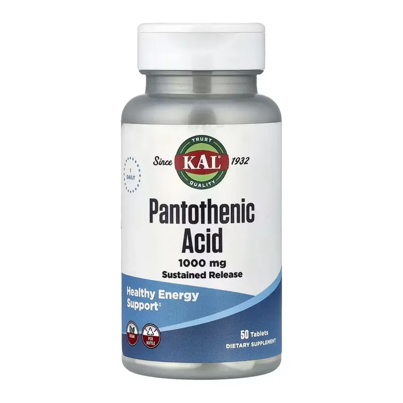KAL Pantothenic Acid Sustained Release 1000 мг, 50 табл.