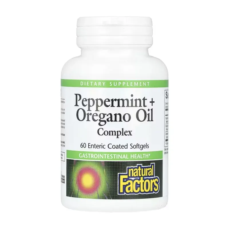 Natural Factors Peppermint+Oregano Oil Complex, 60 гел. капс.