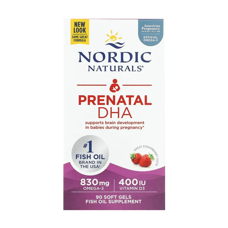 Nordic Naturals Prenatal DHA, 90 гел. капс., Полуниця
