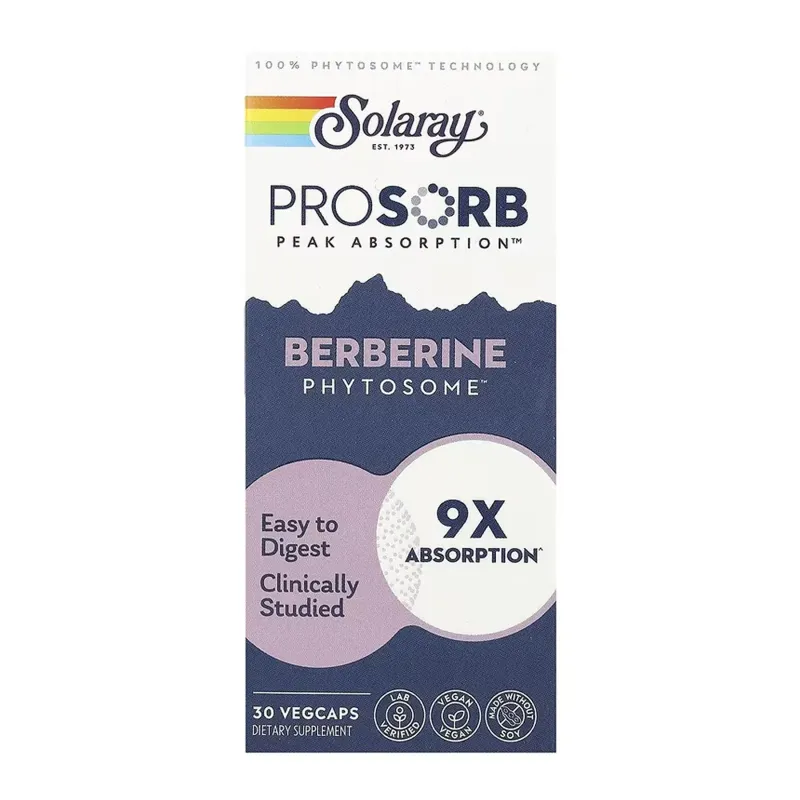 Solaray Prossorb Berberine 9x, 30 вег. капс.