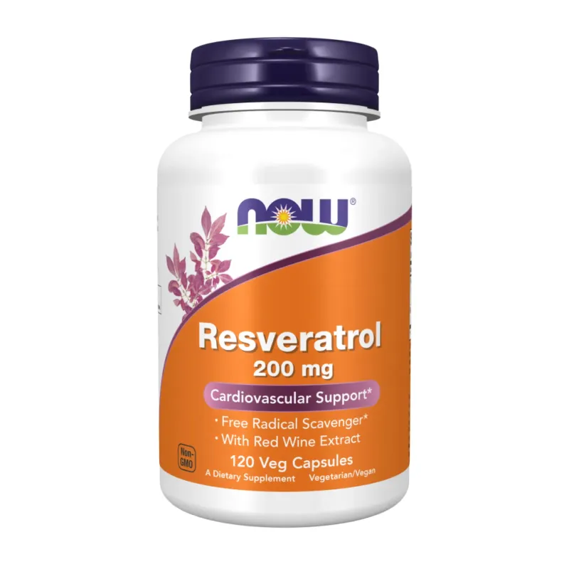 NOW Foods Resveratrol 200 мг, 120 вег. капс.