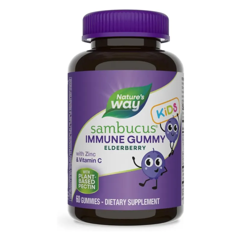Nature's Way Sambucus Kids Immune Support, 60 жув. цукерок