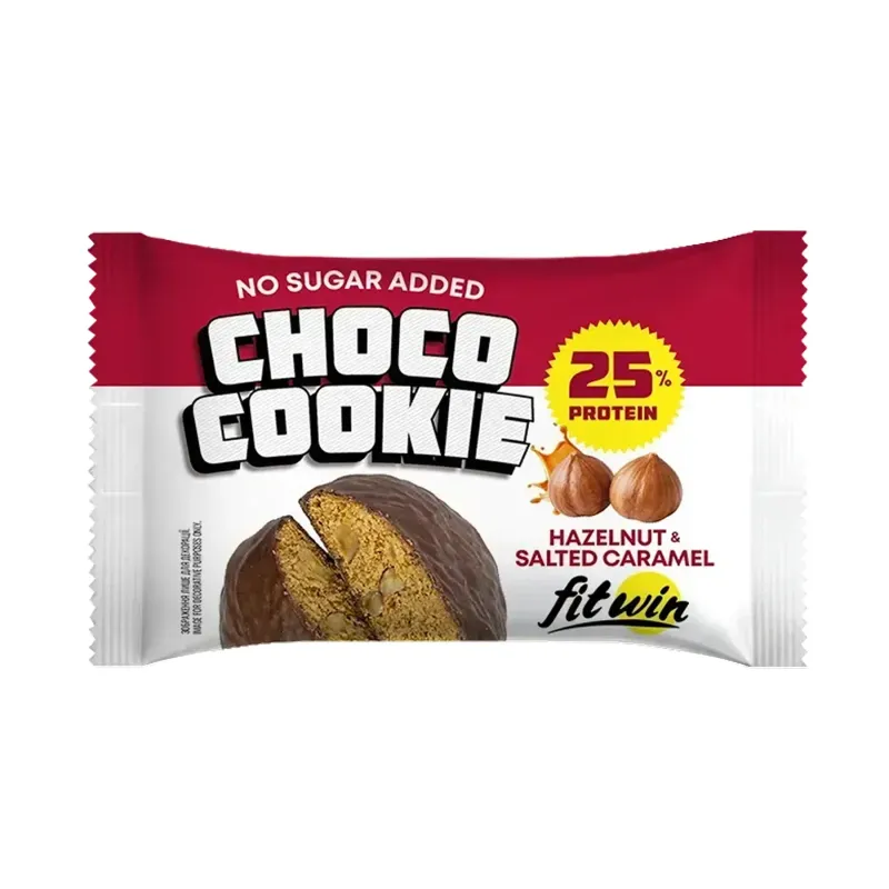 FitWin Choco Cookie 25%, 10 × 40 г, Фундук із солоною карамеллю
