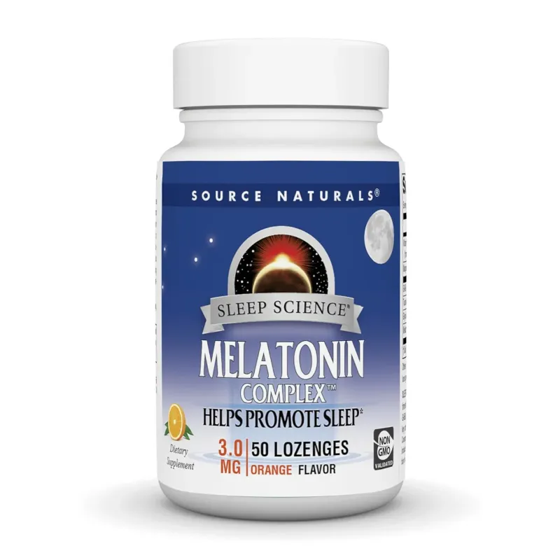 Source Naturals Sleep Science® Melatonin Complex™ 3 мг, 50 пастилок, Апельсин