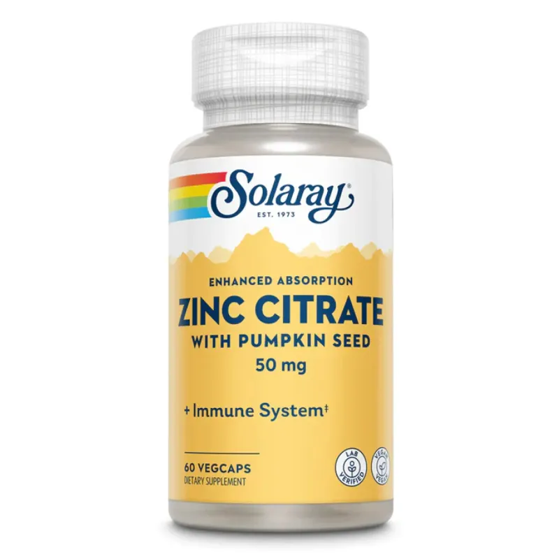 Solaray Zinc Citrate 50 мг, 60 вег. капс.