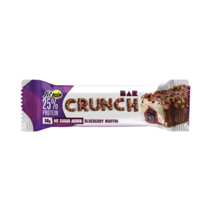 FitWin Crunch Bar, 12 × 50 г, Чорничний мафін