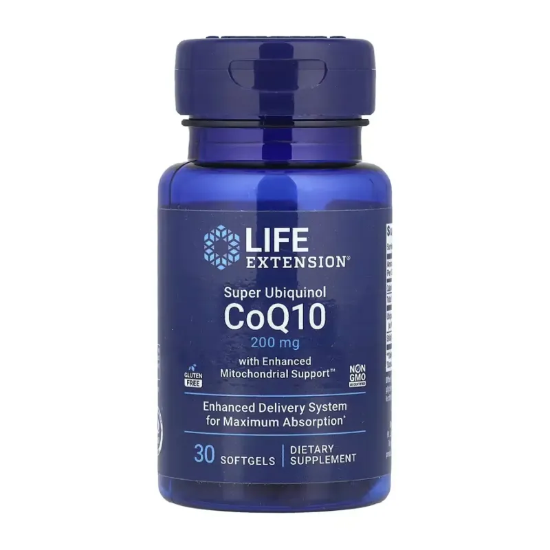 Life Extension Super Ubiquinol CoQ10 with Enhanced Mitochondrial Support™ 200 мг, 30 гел. капс.