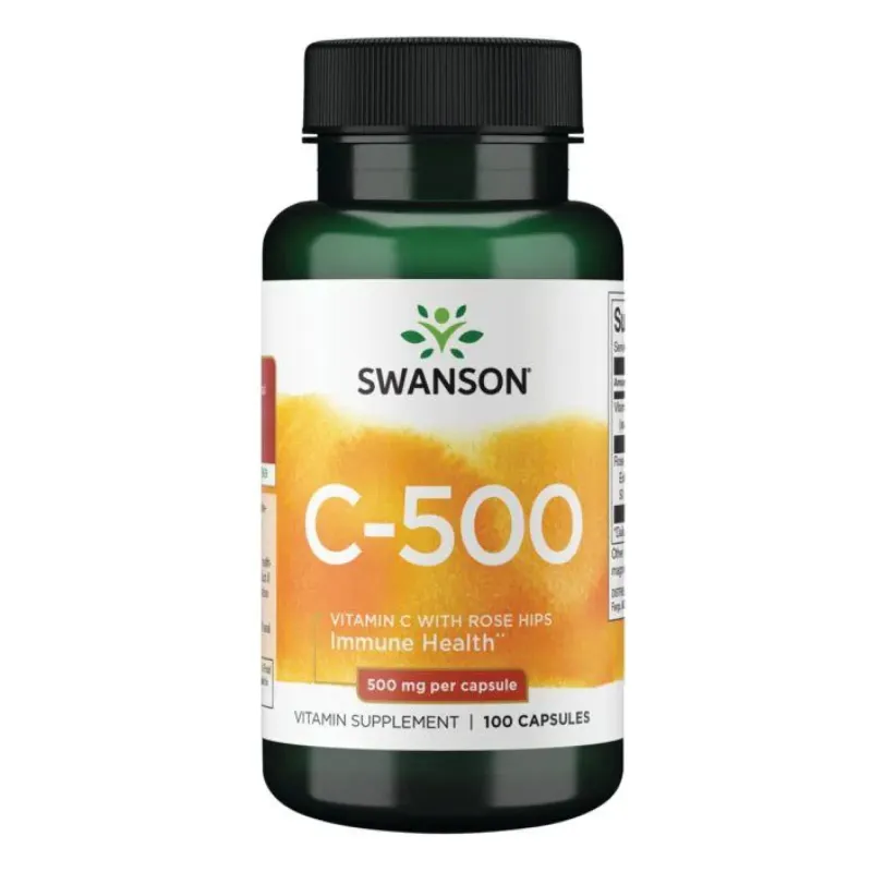 Swanson Vitamin C with Rose Hips 500 мг, 100 капс.