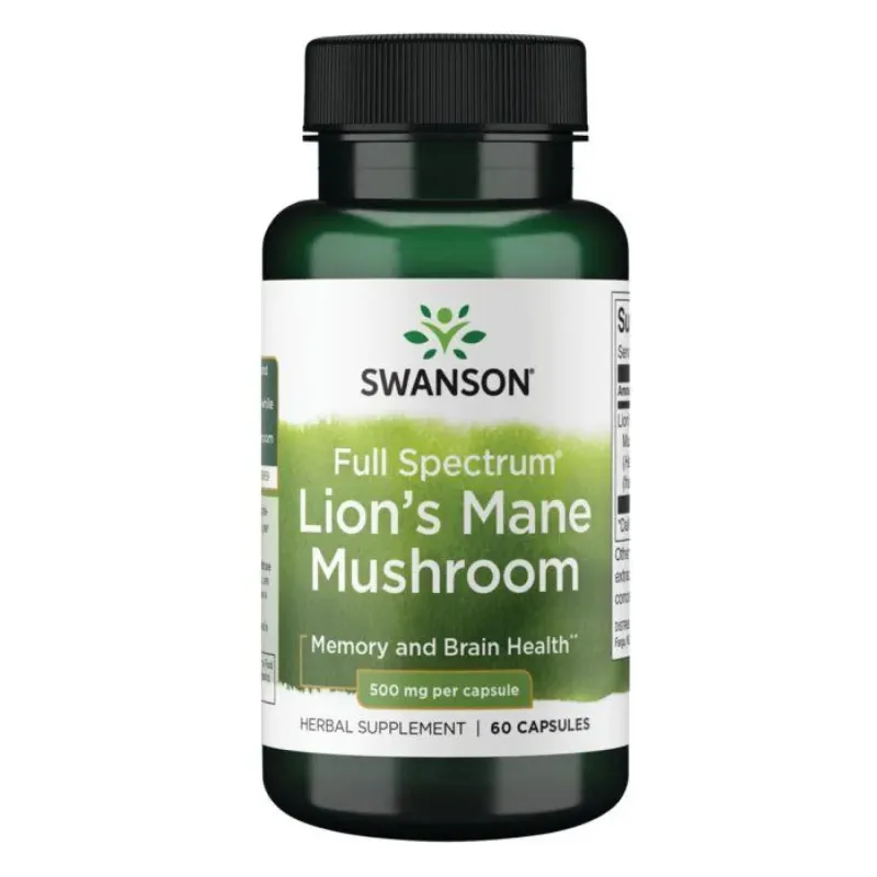 Swanson Lions Mane Mushroom 500 мг, 60 капс.