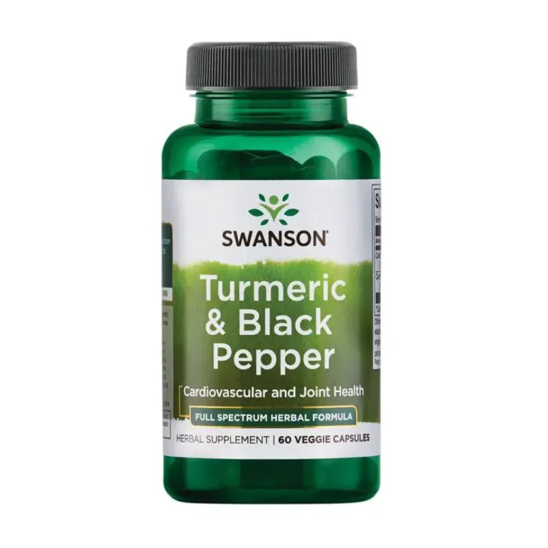 Swanson Turmeric & Black Pepper, 60 вег. капс.