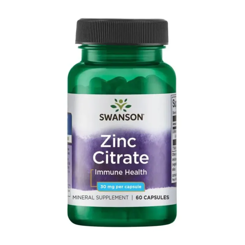 Swanson Zinc Citrate 30 мг, 60 капс.