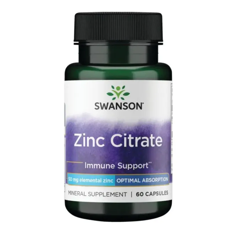 Swanson Zinc Citrate 50 мг, 60 капс.