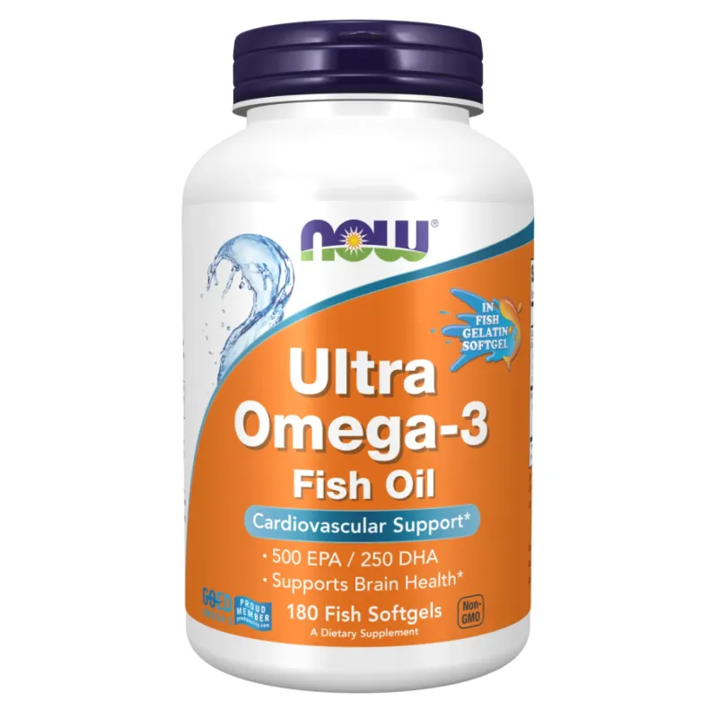 NOW Foods Ultra Omega-3 FO 500/250 Fish Gelatin, 180 гел. капс.