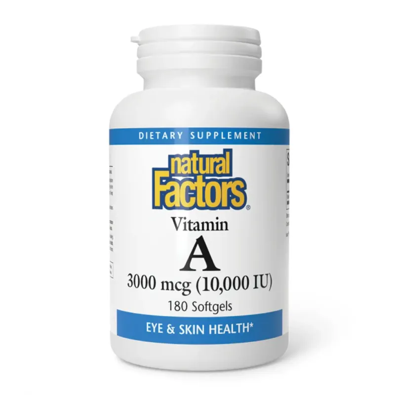 Natural Factors Vitamin A 3000 мкг 10000 МО, 180 гел. капс.